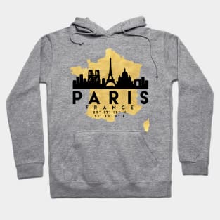 Paris France Skyline Map Art Hoodie